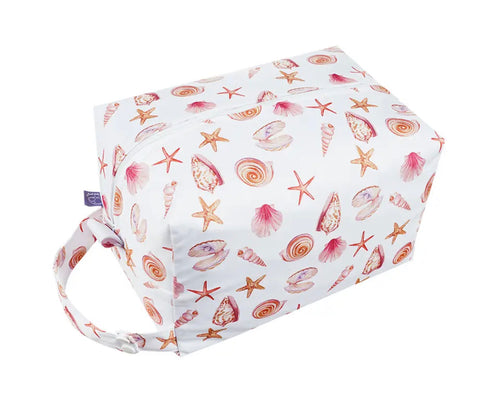 Pink sea shell waterproof nappy bag